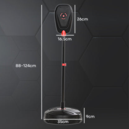 Punching Ball for Kids, Punching Bag 88-124 cm height-adjustable Boxing Stand with Boxing Gloves, Boxing Set with water/sand fillable stands for 5-10 years old kids, Steel, Black