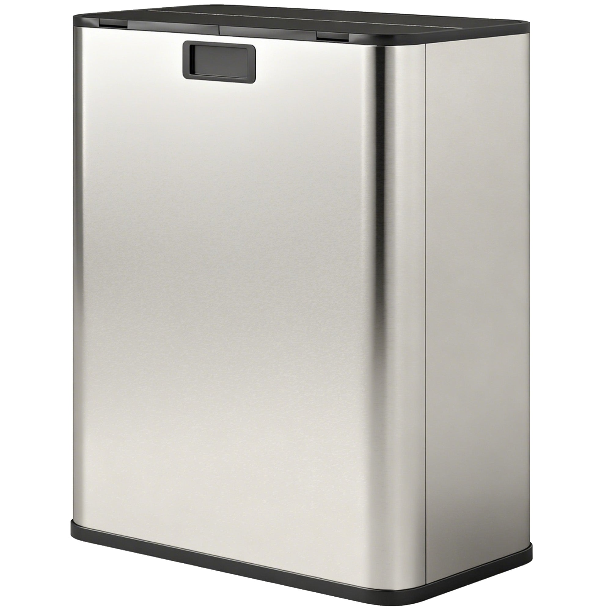 2 x 28L Stainless Steel Kitchen Step Bin with Soft-Close Butterfly Lid, Removable Inner Bins, Fingerprint-Resistant, Silver