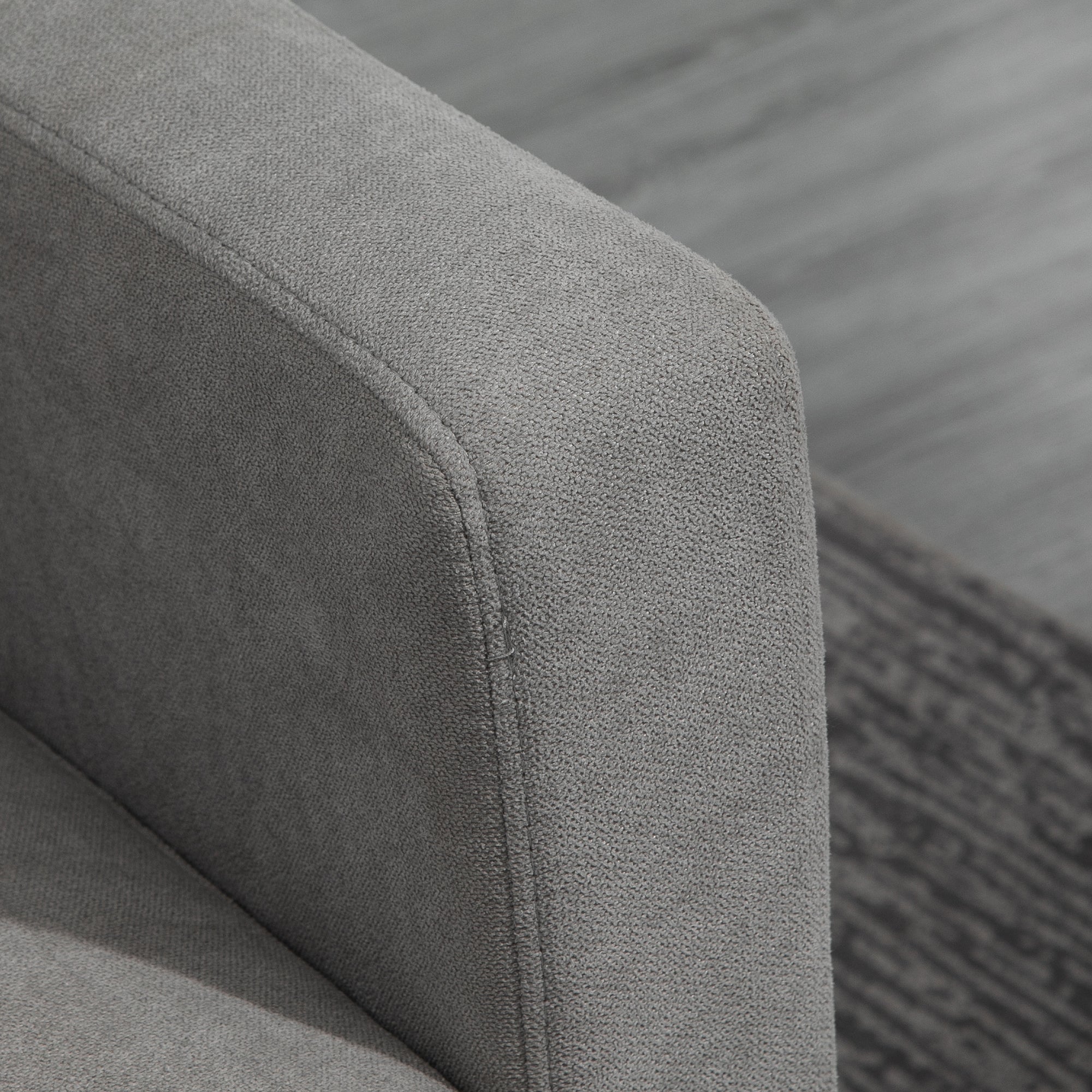 3-Seater Corner Sofa with Reversible Chaise Left or Right for Living Room, Office, Apartment, Polyester Fabric 197L x 139W x 91H cm Light Gray