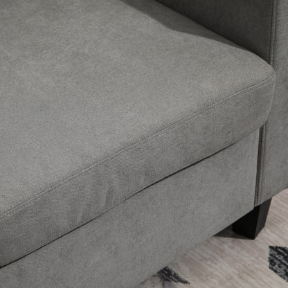 3-Seater Corner Sofa with Reversible Chaise Left or Right for Living Room, Office, Apartment, Polyester Fabric 197L x 139W x 91H cm Light Gray