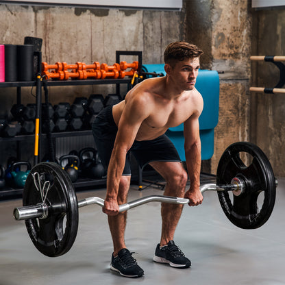 SPORTNOW Weight Plates 2-Pack, Tri-Grip 2 x 15 KG Rubberized Olympic Plates, Floor-Friendly Weight Plates with 5 cm Hole, Three Handles, for Weightlifting, Strength Training