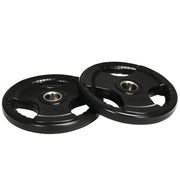 SPORTNOW Weight Plates 2-Pack, Tri-Grip 2 x 15 KG Rubberized Olympic Plates, Floor-Friendly Weight Plates with 5 cm Hole, Three Handles, for Weightlifting, Strength Training