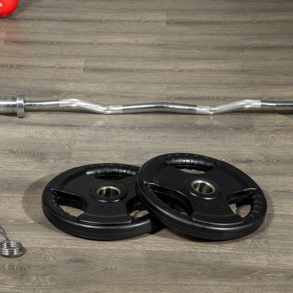 SPORTNOW Weight Plates 2-Pack, Tri-Grip 2 x 15 KG Rubberized Olympic Plates, Floor-Friendly Weight Plates with 5 cm Hole, Three Handles, for Weightlifting, Strength Training