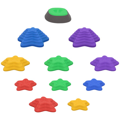 ZONEKIZ River Stones, 11-pcs. Balancing Stones, Stackable Stones for Children's Balance, Non-Slip Stepping Stones, Balance Game up to 80 kg Load, for Balance, Motor Skills