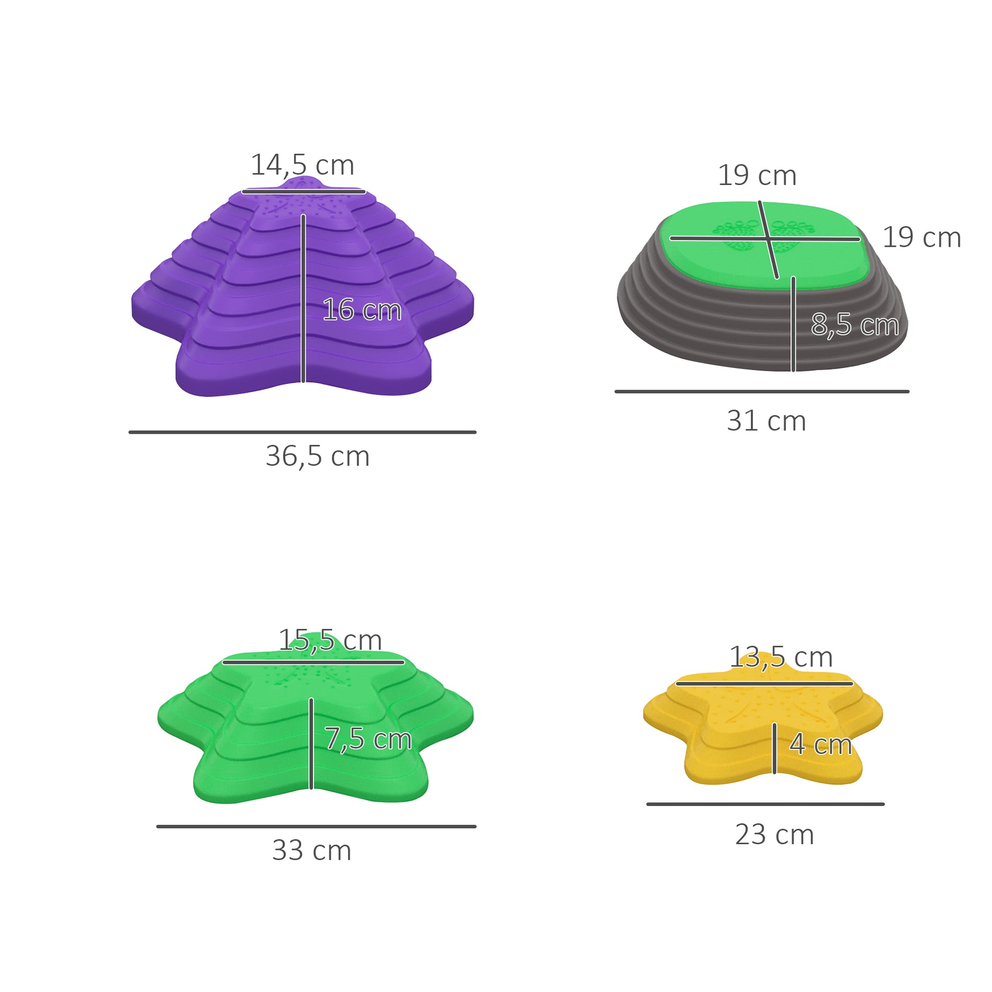 ZONEKIZ River Stones, 11-pcs. Balancing Stones, Stackable Stones for Children's Balance, Non-Slip Stepping Stones, Balance Game up to 80 kg Load, for Balance, Motor Skills