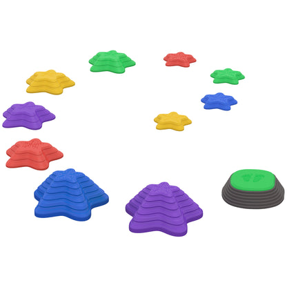 ZONEKIZ River Stones, 11-pcs. Balancing Stones, Stackable Stones for Children's Balance, Non-Slip Stepping Stones, Balance Game up to 80 kg Load, for Balance, Motor Skills