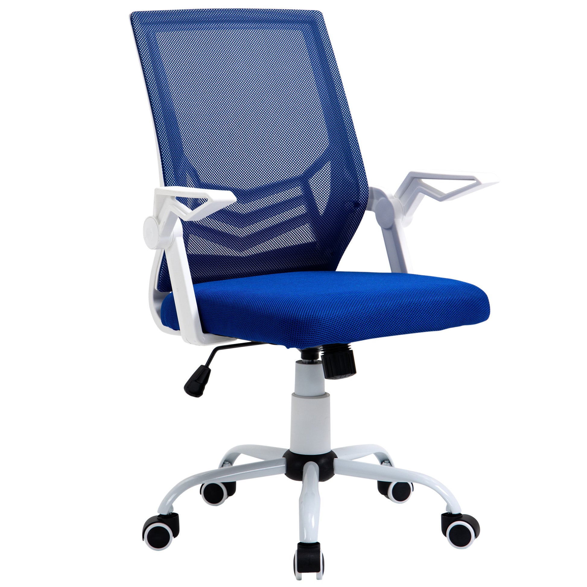 Ergonomic Office Chair Swivel Desk Chair with Adjustable Height Flip-Up Armrest Lumbar Support Breathable for Teens Adults 62.5x55x94-104 cm Blue
