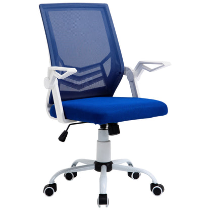 Ergonomic Office Chair Swivel Desk Chair with Adjustable Height Flip-Up Armrest Lumbar Support Breathable for Teens Adults 62.5x55x94-104 cm Blue