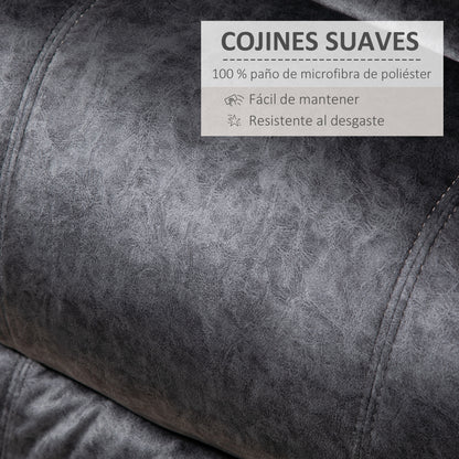 Manual Reclining Chair Upholstered in Padded Velvet Reclining Chair with Retractable Footrest and Side Pockets for Living Room Office Bedroom 88x91x108 cm Black