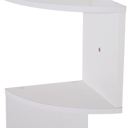 Zigzag Shaped Wall Corner Shelf Storage Unit 20L x 20W x 126H cm 5 Levels White Wood