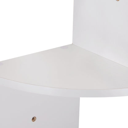 Zigzag Shaped Wall Corner Shelf Storage Unit 20L x 20W x 126H cm 5 Levels White Wood