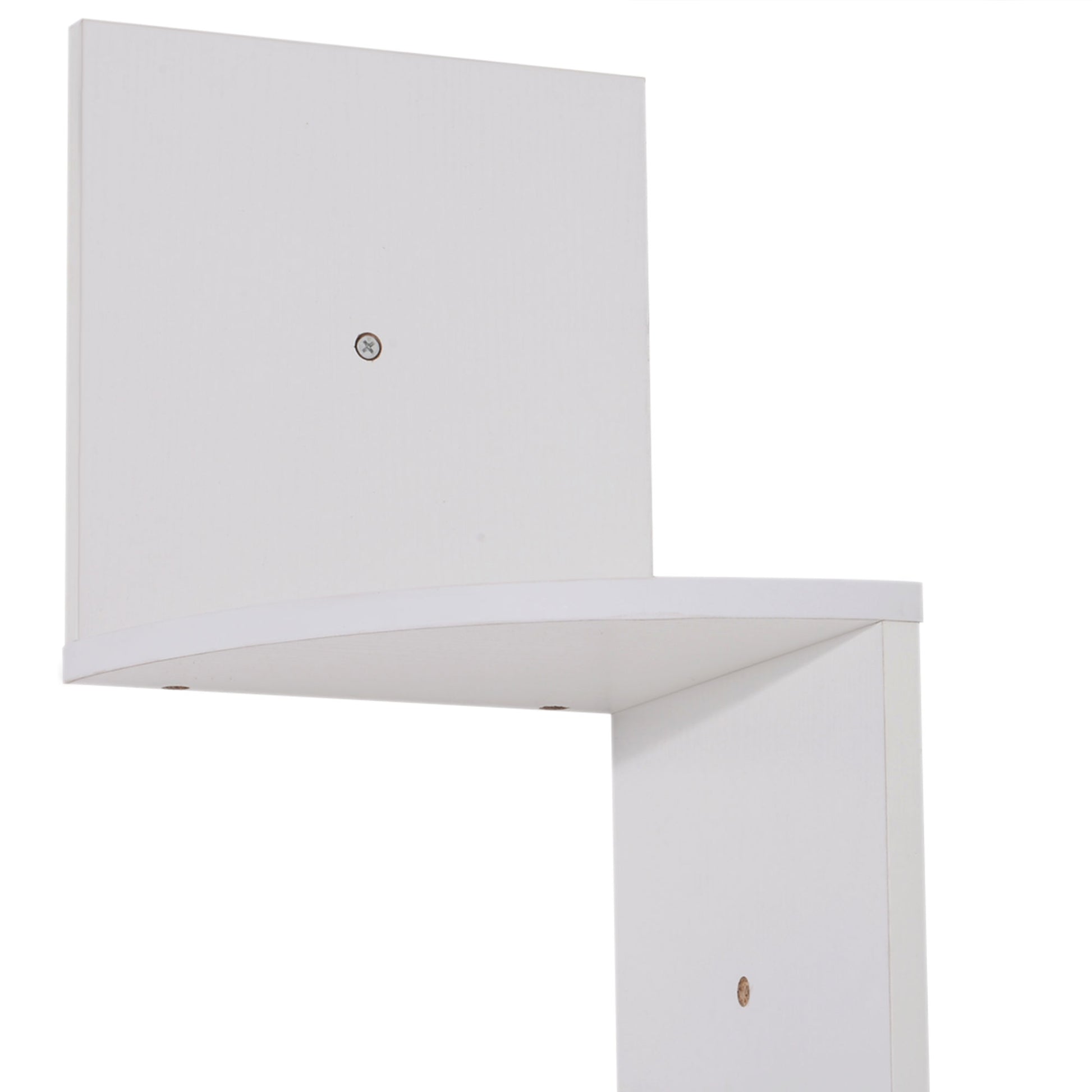 Zigzag Shaped Wall Corner Shelf Storage Unit 20L x 20W x 126H cm 5 Levels White Wood