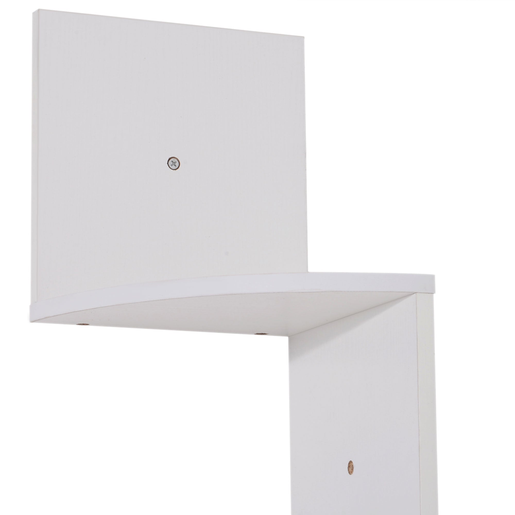 Zigzag Shaped Wall Corner Shelf Storage Unit 20L x 20W x 126H cm 5 Levels White Wood
