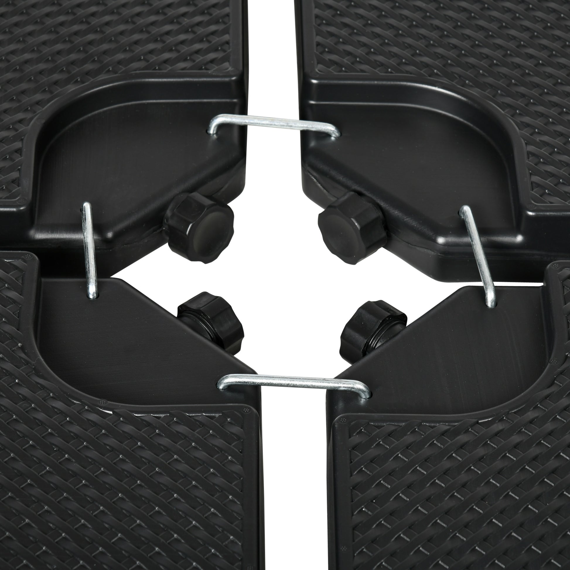 4-piece Umbrella Weight Weatherproof Umbrella Stand Weight for Offset Umbrella with Handle, Umbrella Weight Fillable with 80 kg of Sand or 60 kg of Water, HDPE, Black