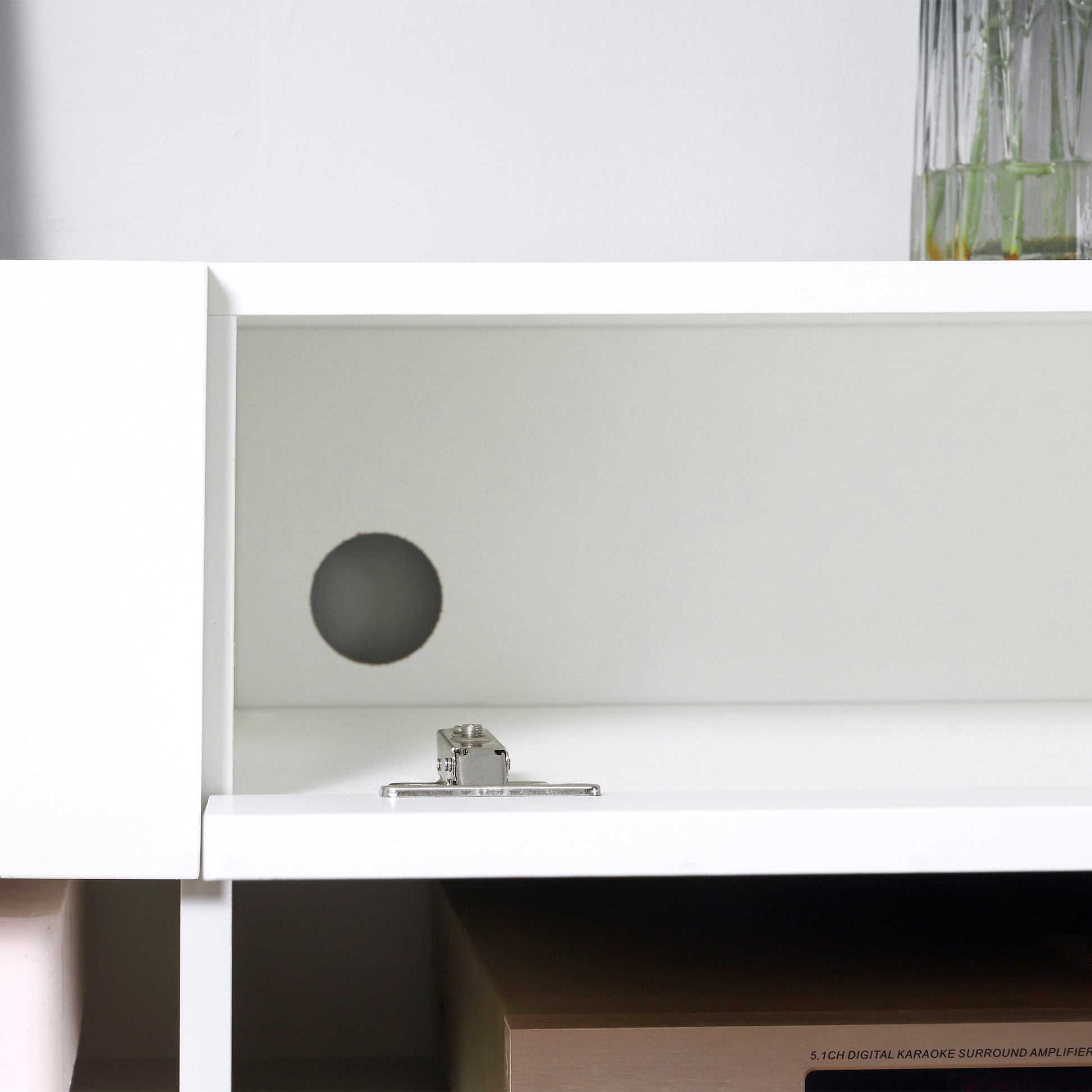 Wall Mounted TV Stand TV Cabinet for Living Room with 2 Compartments and 2 Cabinets with Flip Doors TV Stand for 60-inch Television 140x32x31 cm White