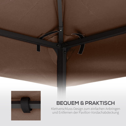 Replacement Roof for Pavilion 3x3m Water-Resistant Pavilion Roof for Metal Pavilion Pavilion Replacement Roof Garden Pavilion Party Tent Garden Tent Polyester Coffee