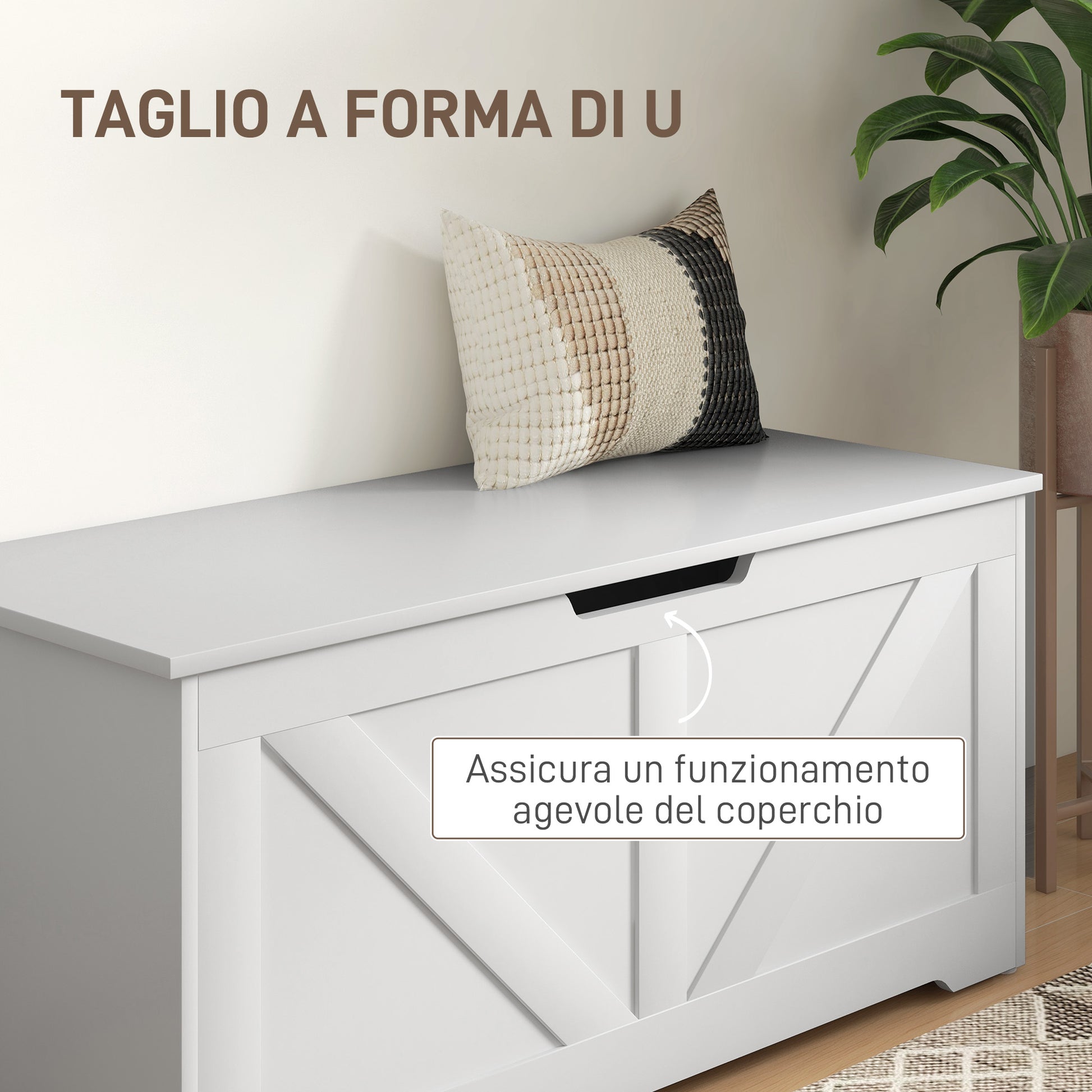 Storage Bench with Safety Hinges, Toy Box Storage Bench 127L Capacity for Entryway and Room, 100x40x45 cm, White