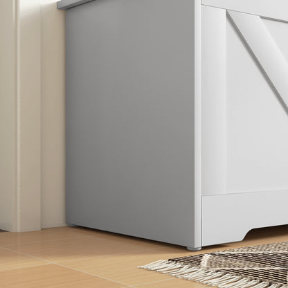 Storage Bench with Safety Hinges, Toy Box Storage Bench 127L Capacity for Entryway and Room, 100x40x45 cm, White