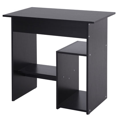 Space-Saving Desk for Home and Office, Modern Computer Desk, PC Holder, CPU Shelf and Pull-Out Keyboard Shelf in Wood, 80x45x75cm, Black