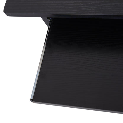 Space-Saving Desk for Home and Office, Modern Computer Desk, PC Holder, CPU Shelf and Pull-Out Keyboard Shelf in Wood, 80x45x75cm, Black