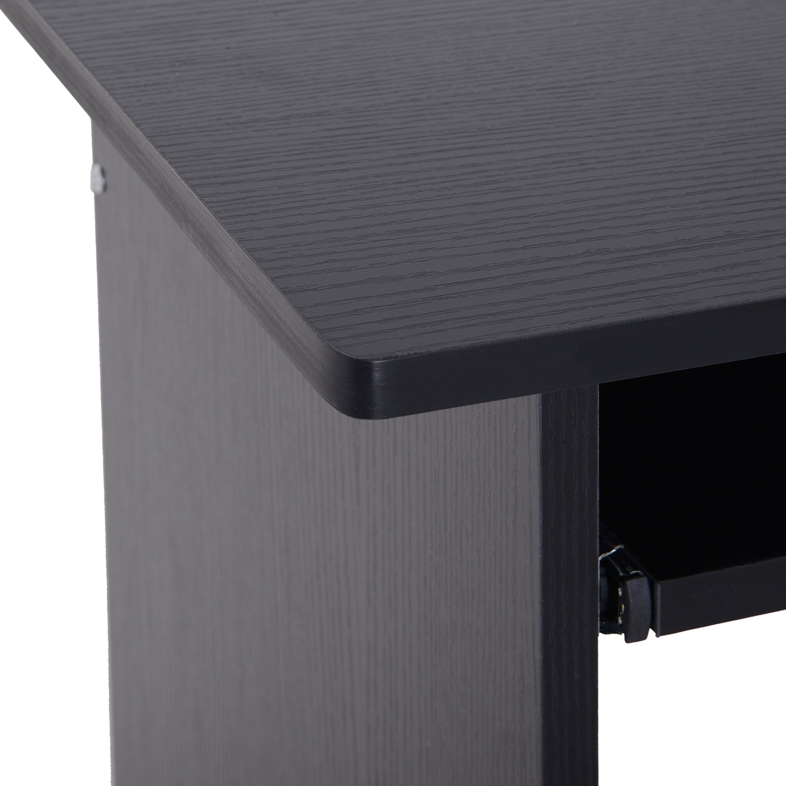 Space-Saving Desk for Home and Office, Modern Computer Desk, PC Holder, CPU Shelf and Pull-Out Keyboard Shelf in Wood, 80x45x75cm, Black