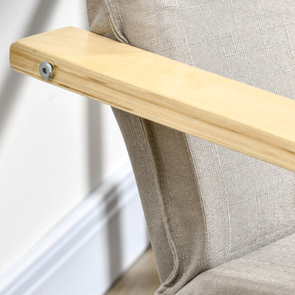 Living Room Chair with Ottoman Upholstered in Fabric Modern Armchair with High Backrest Armrests Removable Pillow for Bedroom 67x69x100 cm Gray