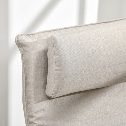 Living Room Chair with Ottoman Upholstered in Fabric Modern Armchair with High Backrest Armrests Removable Pillow for Bedroom 67x69x100 cm Gray