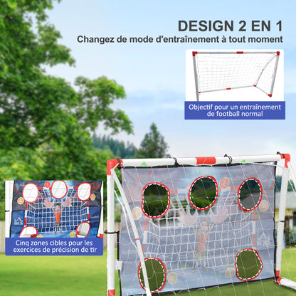 Children's Outdoor Handball Goal, 5 Target Zones, Inflatable Handball, Pump, U-Shaped Ground Pegs, Lightweight Frame