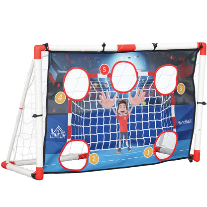 Children's Outdoor Handball Goal, 5 Target Zones, Inflatable Handball, Pump, U-Shaped Ground Pegs, Lightweight Frame
