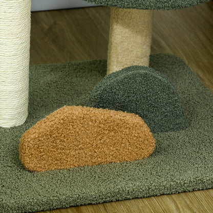 Cat Tree Small, 52 cm Cat Scratching Tree Climbing Tree with 2 Levels, Scratching Post with Play Ball, Cat Furniture, Small Scratching Tree for Cats under 5 kg, Sisal