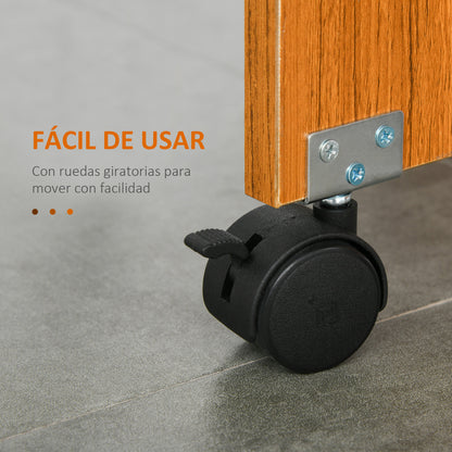 Folding Dining Table with Wheels Folding Kitchen Table Multifunctional Side Table with 2 Foldable Wings 120x80x73 cm White and Teak