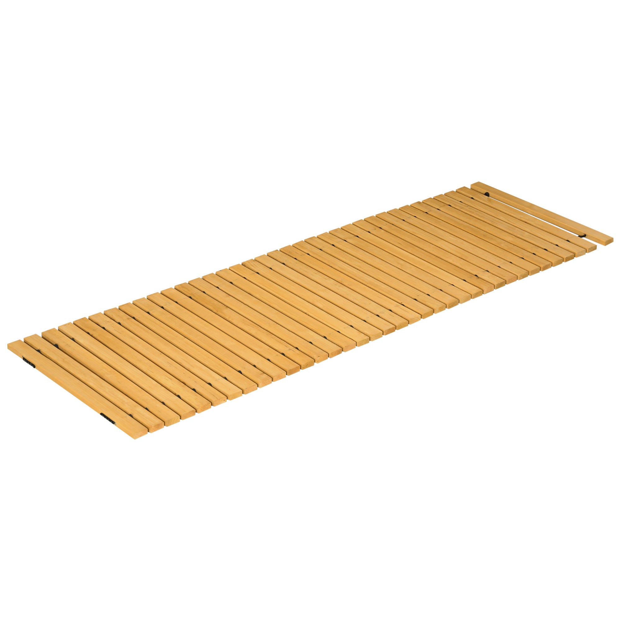 185x60 cm Natural Wood Garden Path Straight Roll-Up Walkway for Outdoors Weather-Resistant Decorative Garden for Beach Wedding Party