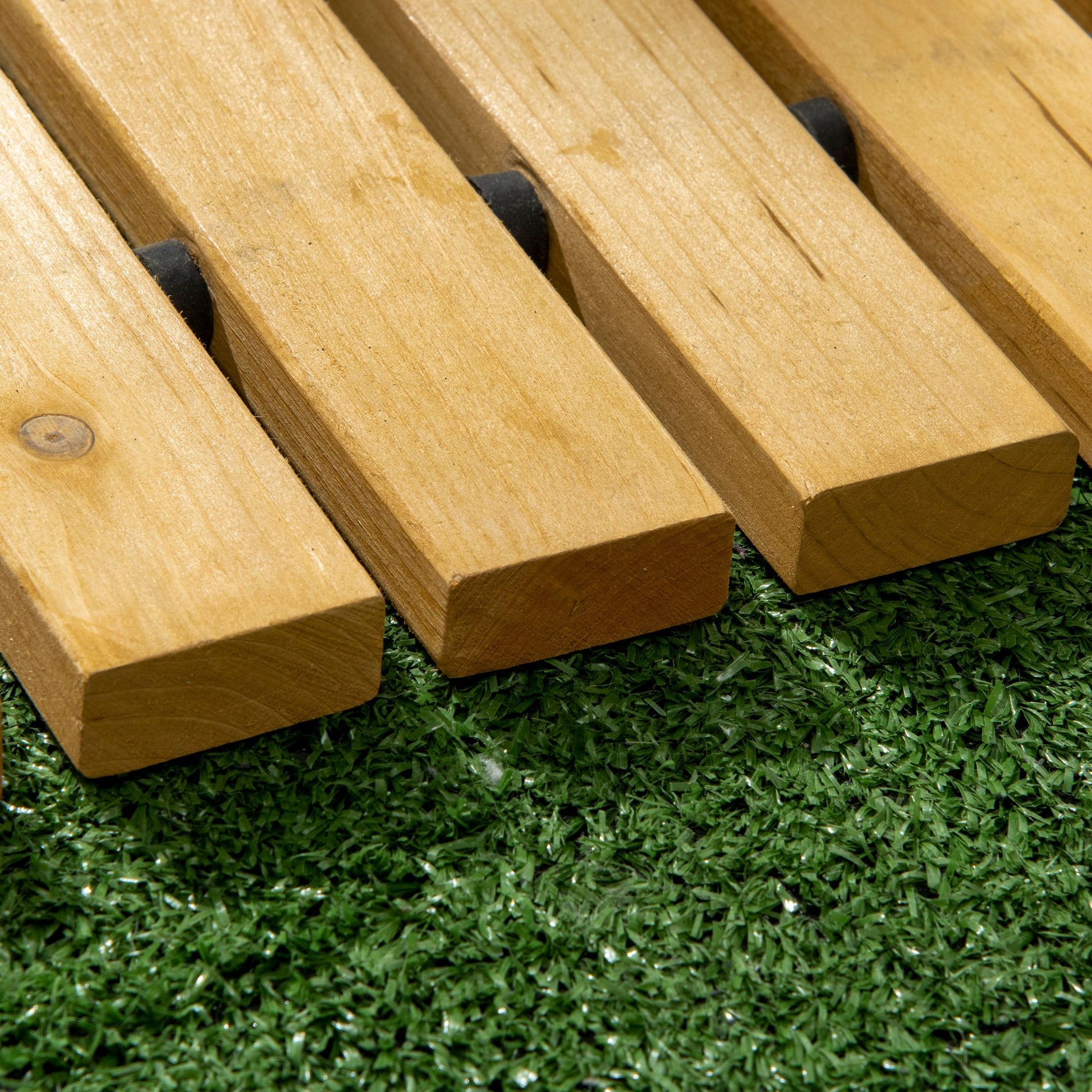 185x60 cm Natural Wood Garden Path Straight Roll-Up Walkway for Outdoors Weather-Resistant Decorative Garden for Beach Wedding Party