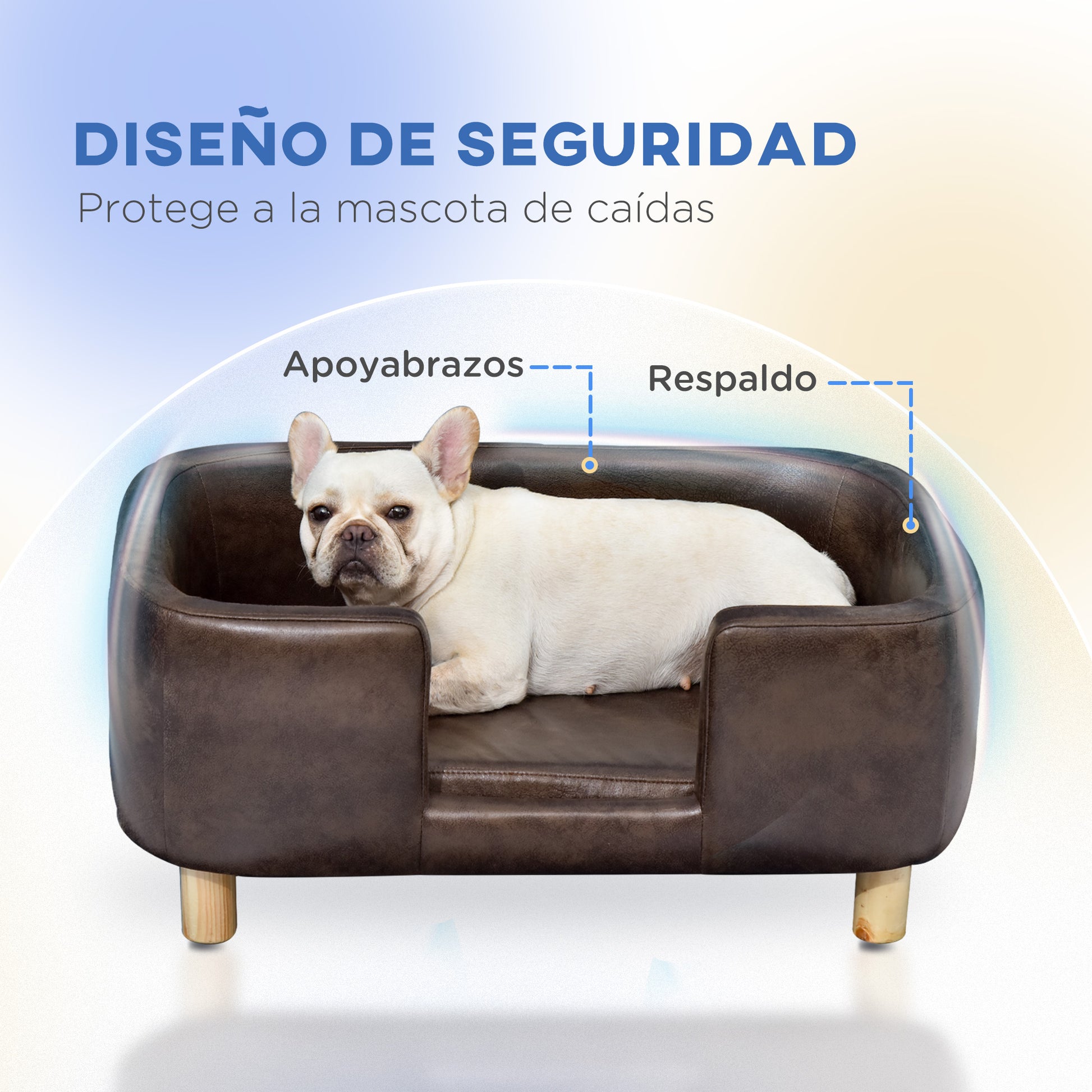 Pet Sofa for Small and Medium Dogs Comfortable Padded Seat 74x48.5x31 cm Brown