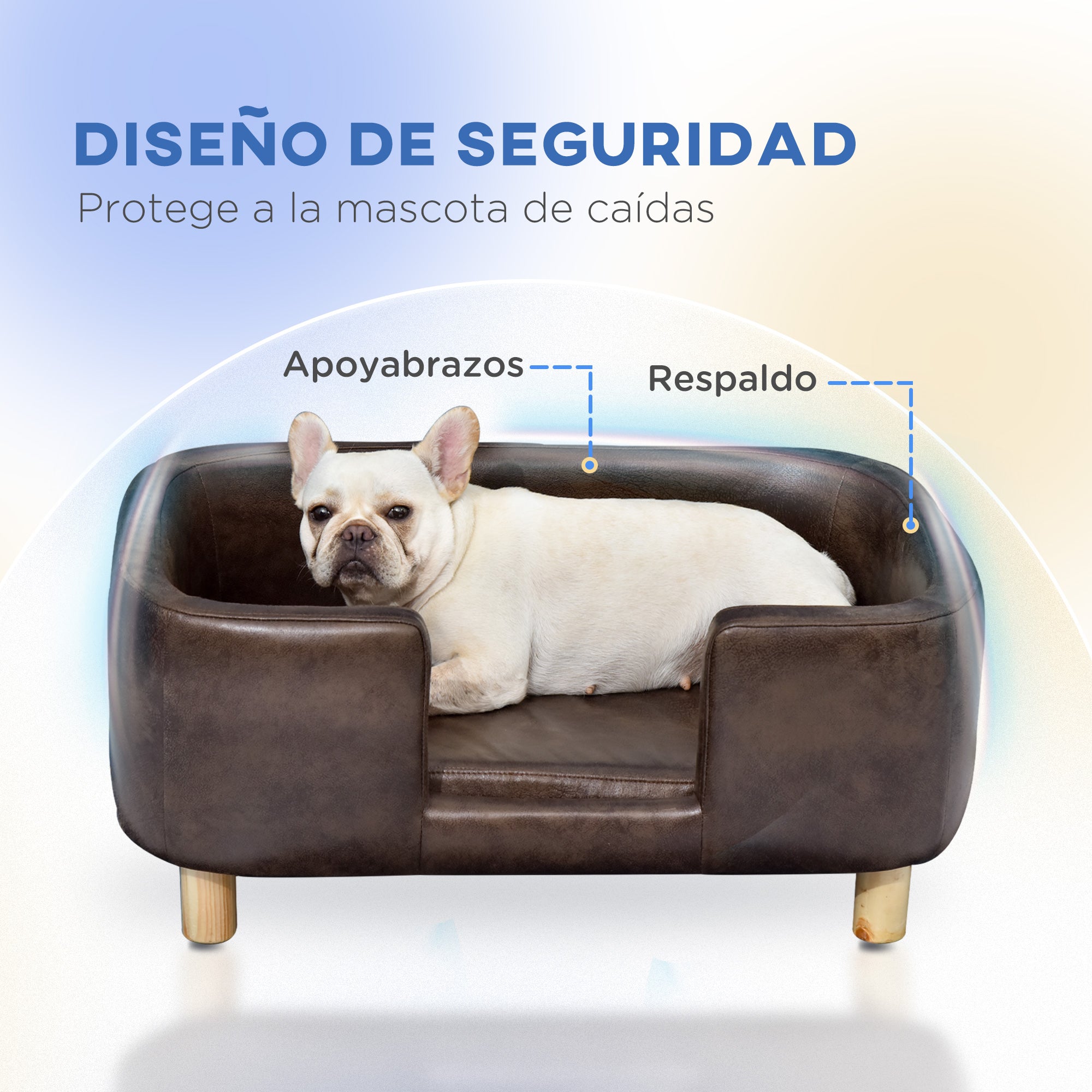 Pet Sofa for Small and Medium Dogs Comfortable Padded Seat 74x48.5x31 cm Brown