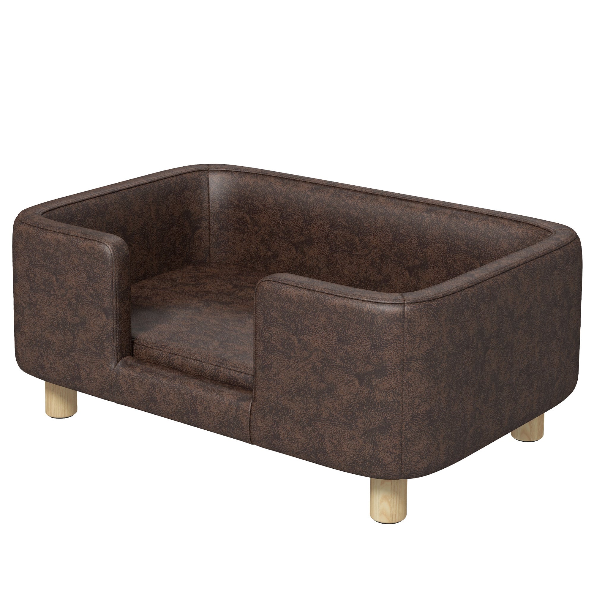 Pet Sofa for Small and Medium Dogs Comfortable Padded Seat 74x48.5x31 cm Brown