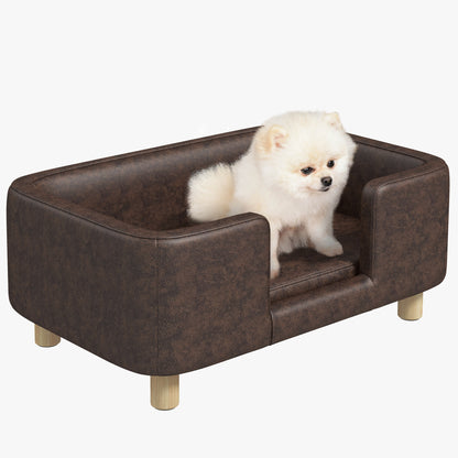 Pet Sofa for Small and Medium Dogs Comfortable Padded Seat 74x48.5x31 cm Brown