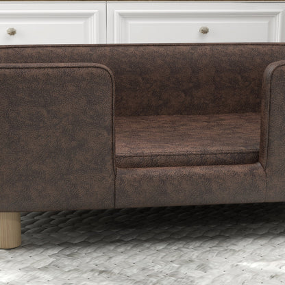 Pet Sofa for Small and Medium Dogs Comfortable Padded Seat 74x48.5x31 cm Brown
