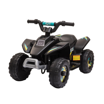 Electric Quad for Children 18-36 Months Battery-Powered ATV 6V with Forward and Reverse Max Load 20 kg 72x40x45.5 cm Black