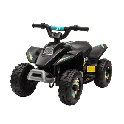 Electric Quad for Children 18-36 Months Battery-Powered ATV 6V with Forward and Reverse Max Load 20 kg 72x40x45.5 cm Black