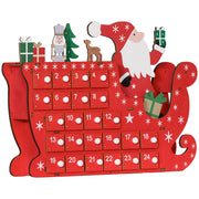 Fillable Advent Calendar 24 Drawers Christmas Calendar Advent Calendar Box Christmas Decoration DIY MDF Board Red 22.5 x 8 x 36 cm