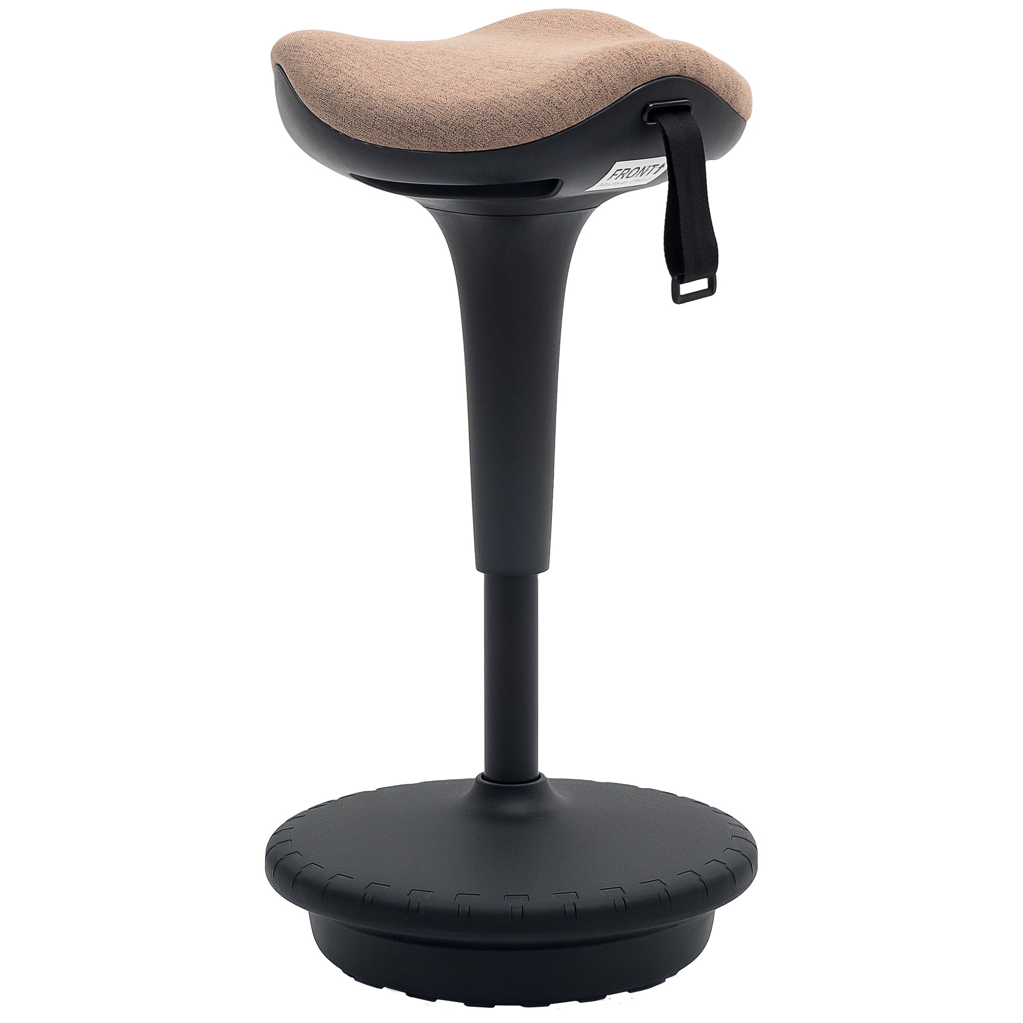 Office Stool with Swivel Function, Ergonomic Stool, Work Stool, Height Adjustable 68.5-83.5 cm Seat Stool Large Base, 360° Rotatable Standing Stool, Anti-Slip for Office and Study Room, Brown