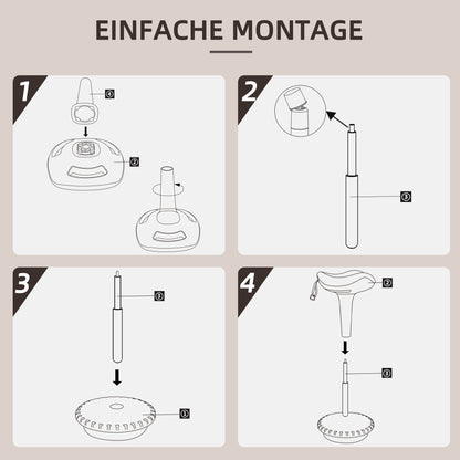 Office Stool with Swivel Function, Ergonomic Stool, Work Stool, Height Adjustable 68.5-83.5 cm Seat Stool Large Base, 360° Rotatable Standing Stool, Anti-Slip for Office and Study Room, Brown