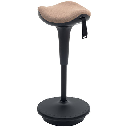 Office Stool with Swivel Function, Ergonomic Stool, Work Stool, Height Adjustable 68.5-83.5 cm Seat Stool Large Base, 360° Rotatable Standing Stool, Anti-Slip for Office and Study Room, Brown