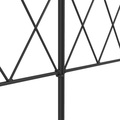 Set of 5 decorative garden fences, black metal borders with ornaments for flower beds - 305 x 80 cm black