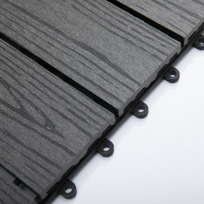 Deck Tiles - Interlocking Set of 11 Pieces, Maximum Area 1 m², Very Easy Installation, Dimensions 30 x 30 cm