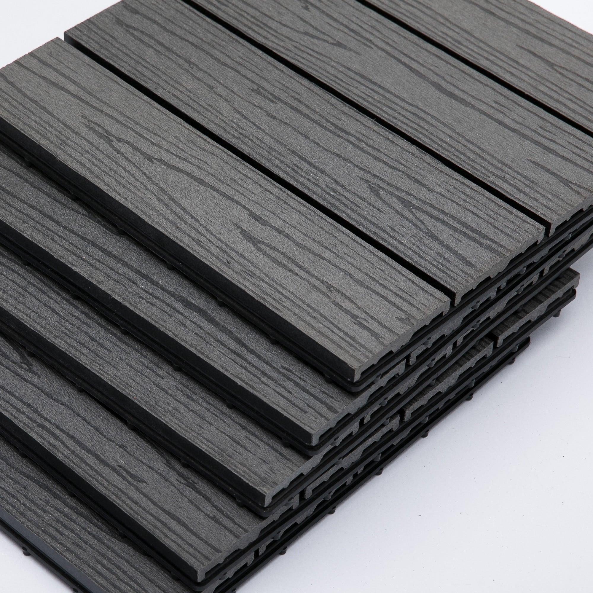 Deck Tiles - Interlocking Set of 11 Pieces, Maximum Area 1 m², Very Easy Installation, Dimensions 30 x 30 cm