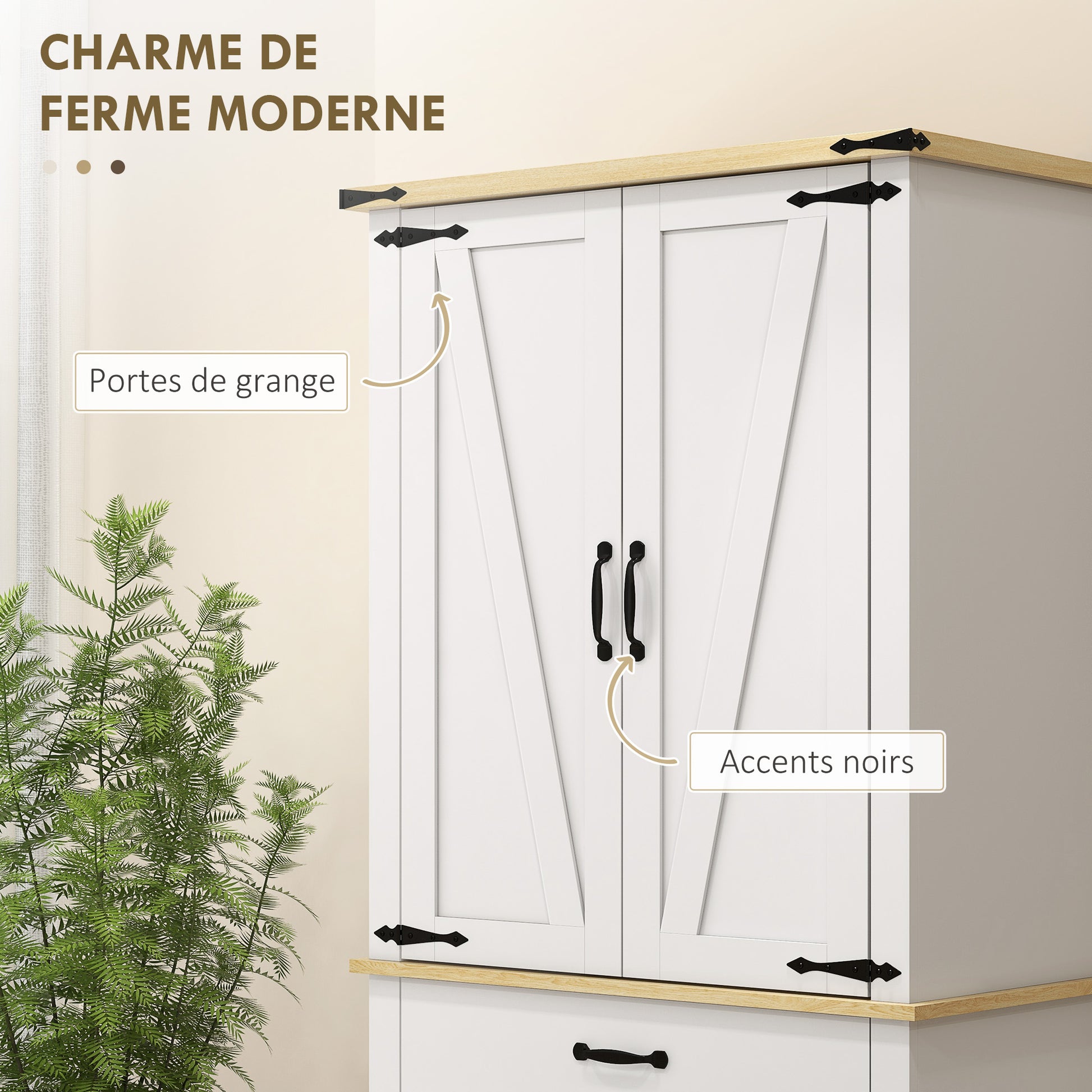 Kitchen Cabinet Buffet Kitchen Dresser Storage Unit, with 4 Doors, 6 Shelves, 1 Drawer and Adjustable Shelves, Multi-storage, 76.5 x 40 x 181 cm, White