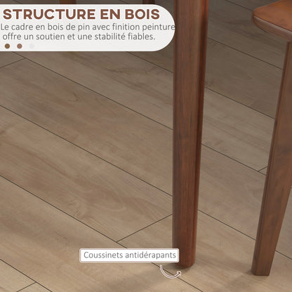 Dining Table Kitchen Table Design with Large Tabletop for 4-6 Persons Made of Wood 120L x 75W x 76H cm