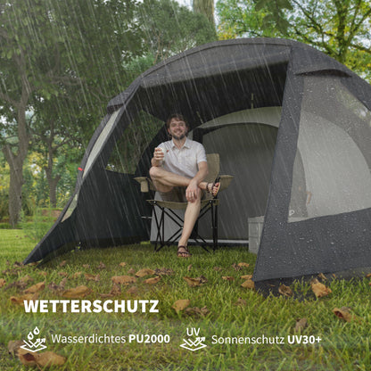 Camping Tent for 4 People light, stable waterproof Family Tent with Door Window, Pack Bag, Tunnel Tent with 2000mm Water Column Tent for Camping Travel Trekking Garden